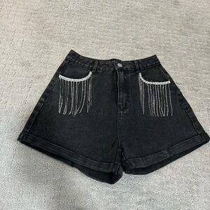 Sparkle tassel denim shorts!